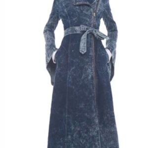 Norma Kamali Gang Coat ~ Blue Acid Wash, NWT